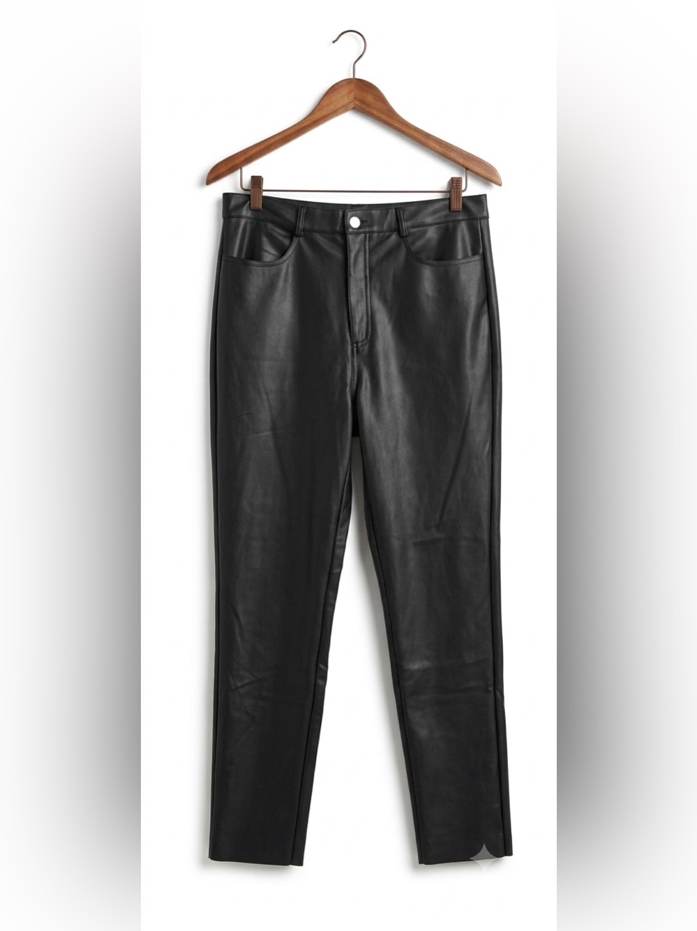 Monk & Lou Black Faux Leather Trousers SIZE 10 NWOT High Rise